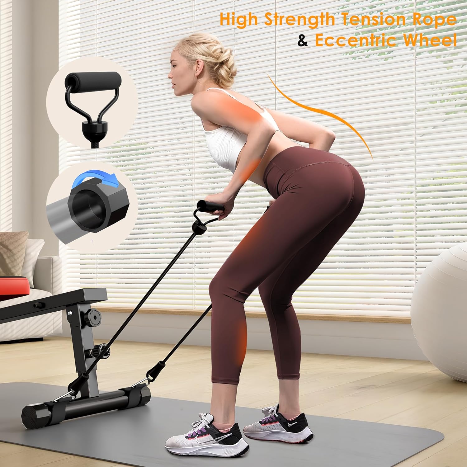 soges Rowing Machine for Home,Indoor Exercise Rower Machine with Digital Monitor,12 Levels Adjustable Resistance Portable Rower w/Wheels,400LBS Weight Capacity Gyms Fitness and Cardio Training,Black - Image 8