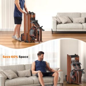 YOSUDA Water Rowing Machines for Home Use- Foldable Rower Machine 400LBS Weight Capacity with Dedicated Monitor & Bluetooth APP, Comfortable Seat