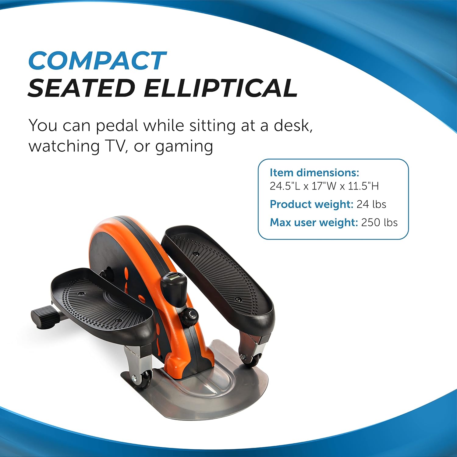 Stamina Inmotion Compact Strider Foot Exercise Machine - Under Desk Elliptical - Standing or Seated Elliptical Fitness Equipment - Image 3
