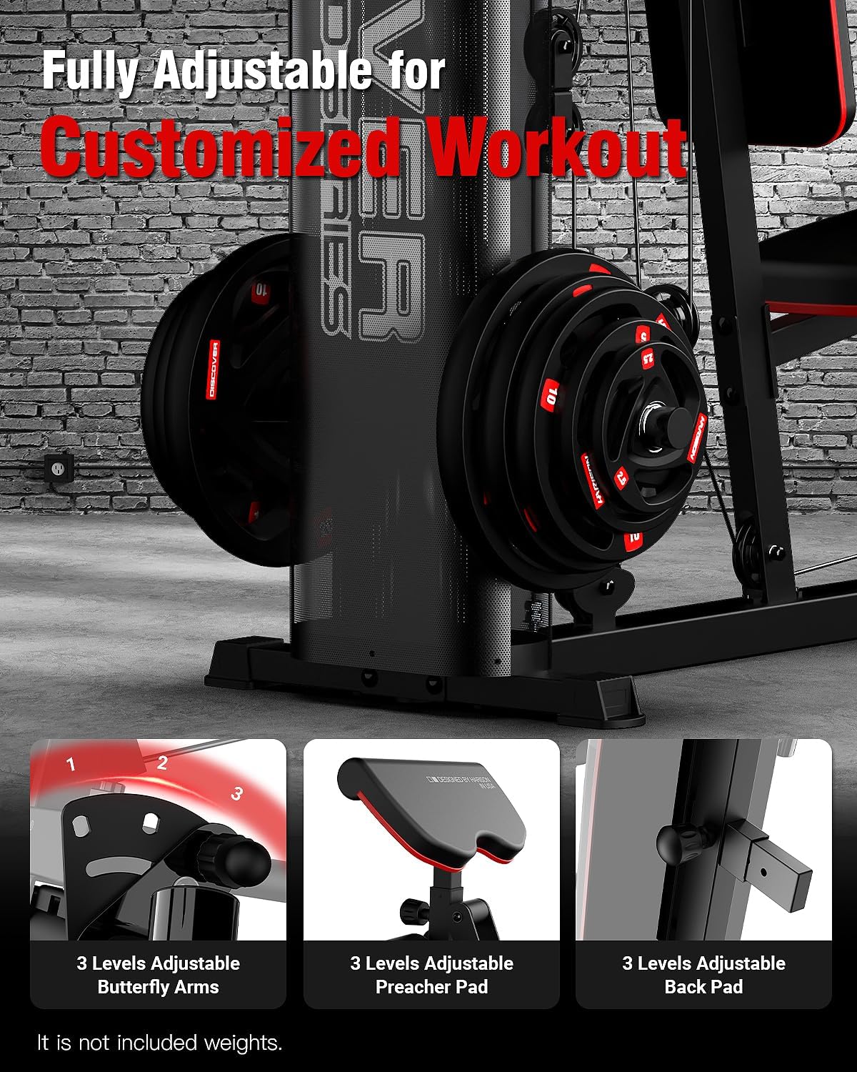 HARISON Home Gym - Full Body Workout Equipment, Exercise Equipment, Fitness Equipment, Multifunctional Home Gym Equipment for Home with Pulley System, Weight Bench, Rowing Machine - Image 4