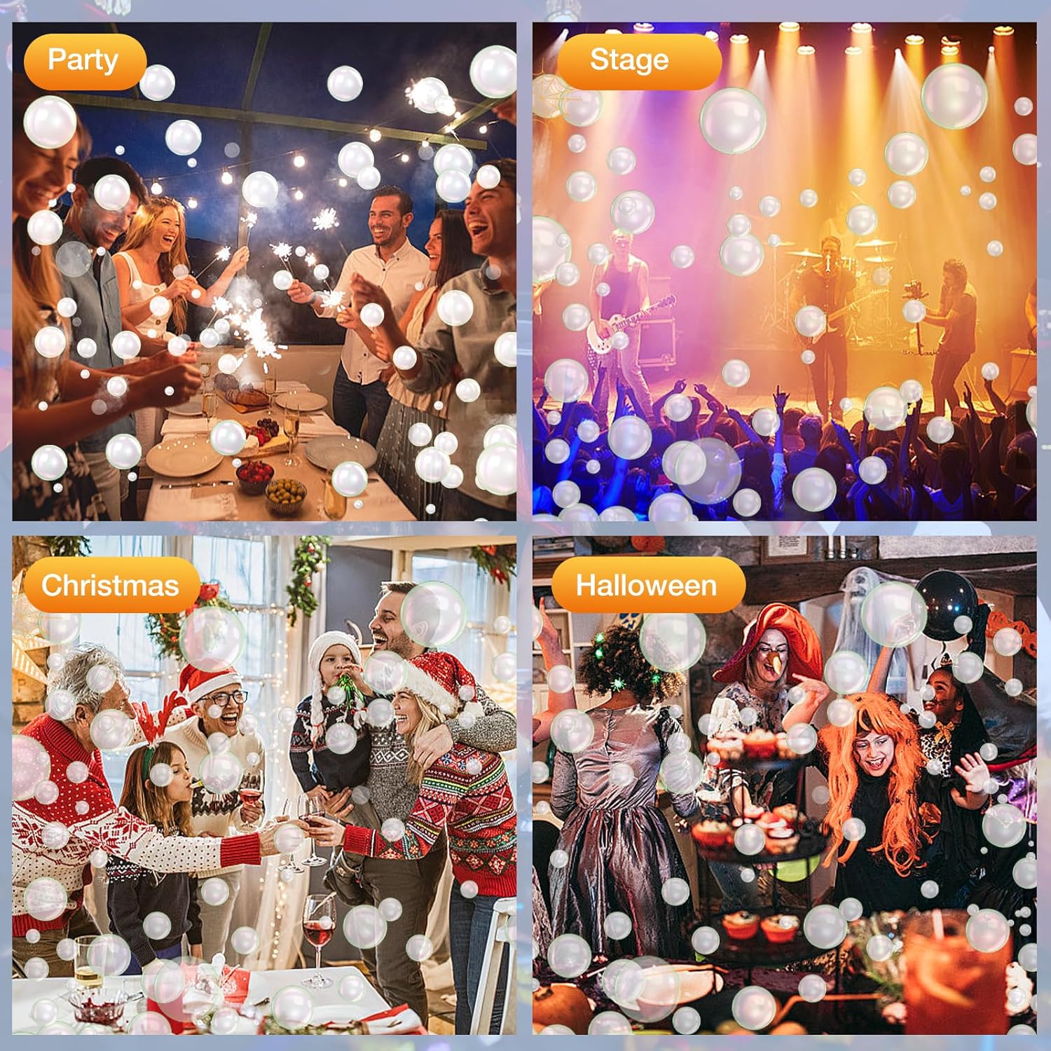 Fog Bubble Machine, 2 in 1 Professional Smoke Bubble Maker for Stage Party Halloween Christmas Wedding Birthday, 8000+Fog Filled Bubble Per Minute, 250W (Black) - Image 8