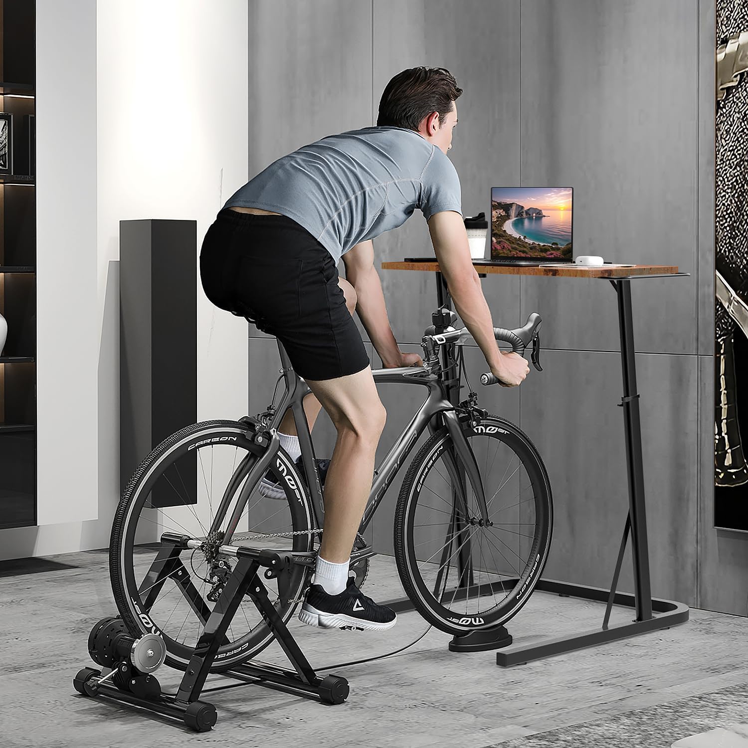 VTORY Adjustable Standing Desk for Walking Pad Treadmill, Desk for Cycling/Bike, Workstation Standing Table for Treadmills Walking Pads, Trainer Stand Table for Indoor,Attachment,Bar for Walking Pad - Image 8