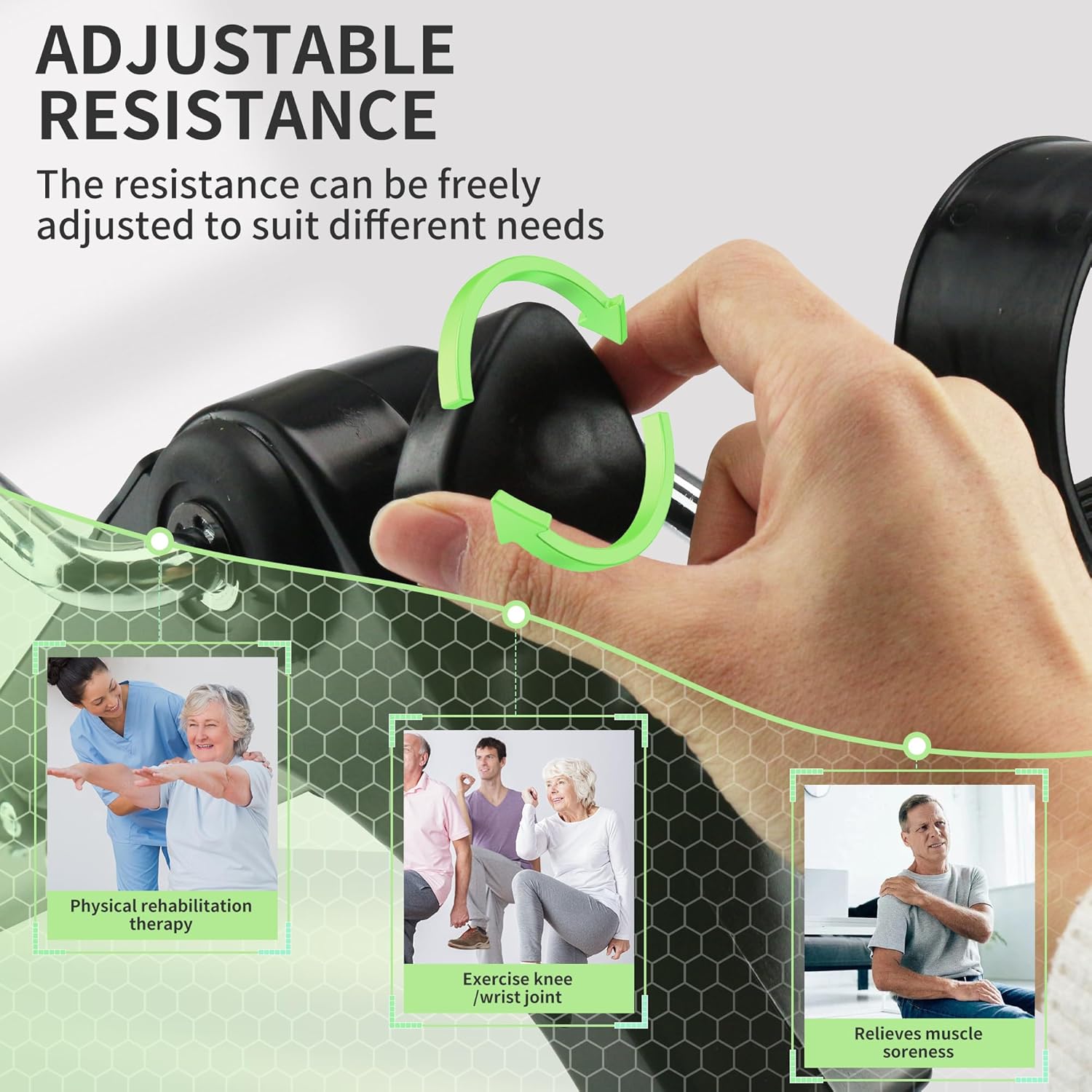 Under Desk Bike Pedal Exerciser Folding Arm Bike with LCD Display Adjustable Resistance Foldable Mini Exercise Bike Machine for Office Home with Suction Cups Anti-Slip - Image 3