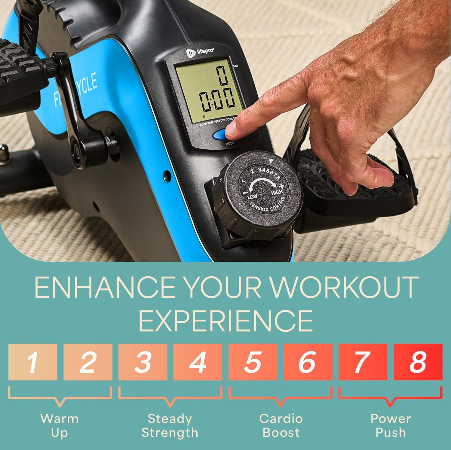 Lifepro Under Desk Elliptical Machine & Mini Bike – Quiet Desk Bike Pedal Exerciser for Seniors – Compact Under-Desk Bike & Foot Cycle Peddler – Portable Exercise Equipment for Home Office - Image 6