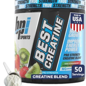 BPI Sports Best Creatine – Creatine Monohydrate Powder for Men & Women, Himalayan Salt – Strength, Pump, Endurance, Muscle Growth, Muscle Definition, No Bloat – Kiwi Strawberry – 50 Servings – 9.07 Oz