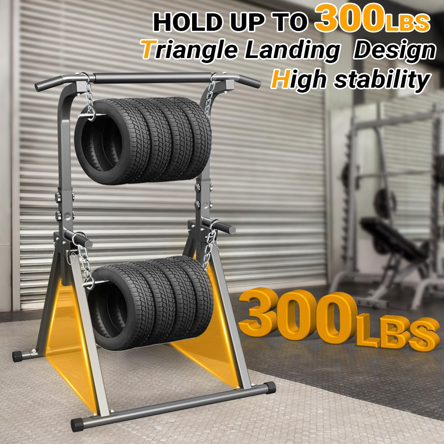 Foldable Pull Up Bar Free Standing Multi-function Power Tower Dip Bar Home Gym Strength Training Equipment 300 LBS Weight Capacity - Image 4