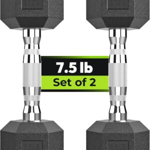 Hex Dumbbell Set, 2.5-65 lb Rubber Encased Exercise & Fitness Dumbbells, Weights Dumbbells Set of 2, Hand Weight for Strength Training