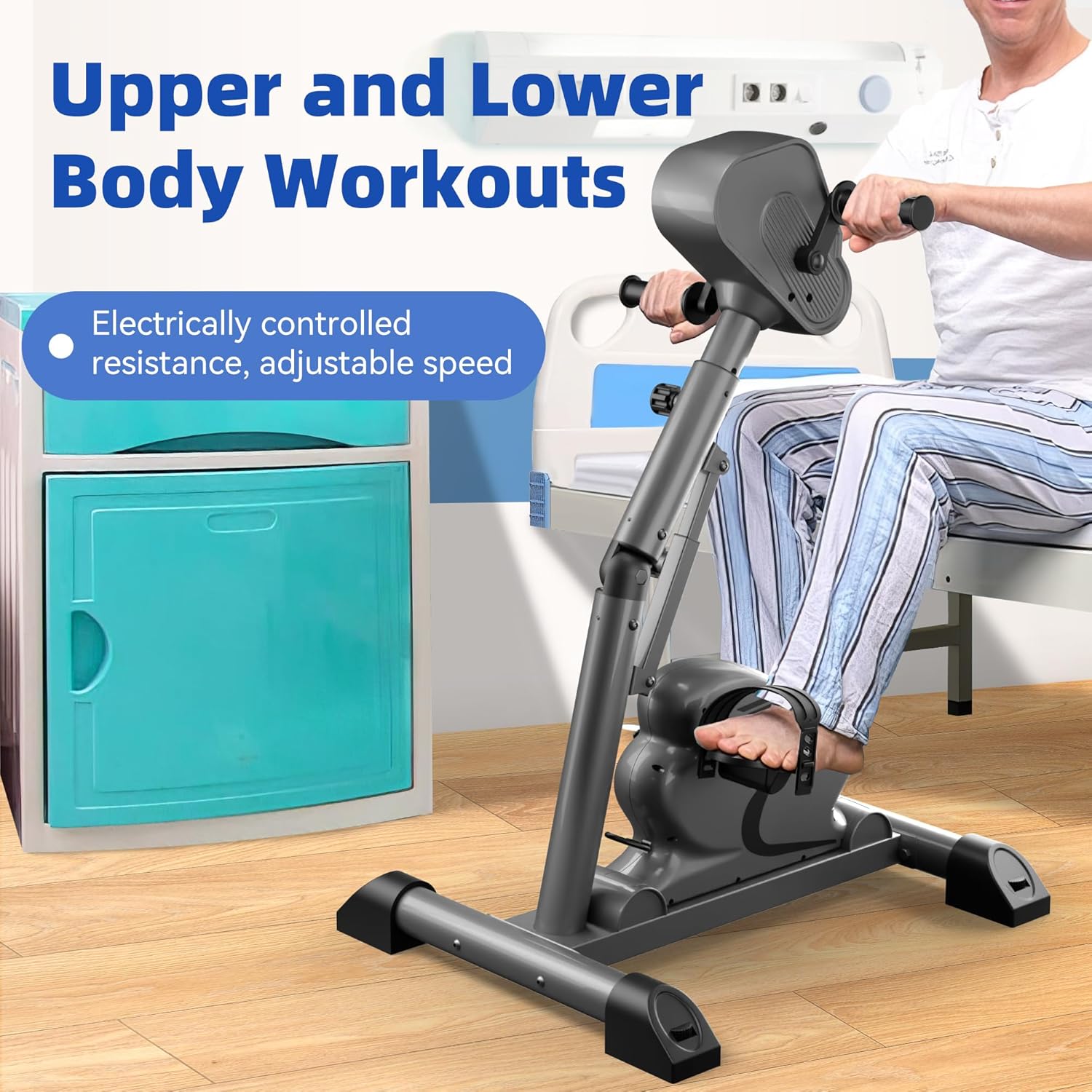 Legs Arms Electric Exercise Bike Active Passive Knee Pedal Trainer Physical Therapy Assisted Rehabilitation Home Fitness Equipment For Seniors - Image 6