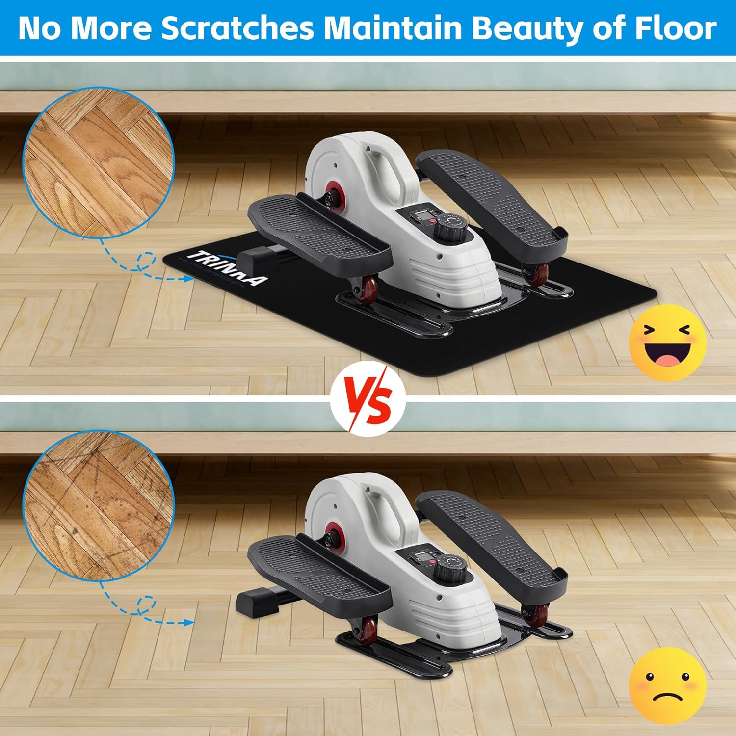 Non-Slip Workout Mat for Under Desk Ellipticals, Ellipse Leg Exerciser Machine Mat, Suitable for Electric Seated Foot Pedal Exerciser, Enhanced Stability & Floor Protection - Image 7