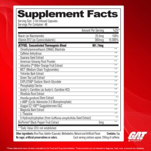 GAT SPORT JetFuel Original – Weight Loss Supplement, Energy Booster, Fat Burner, Appetite Suppressant (144 Capsules)