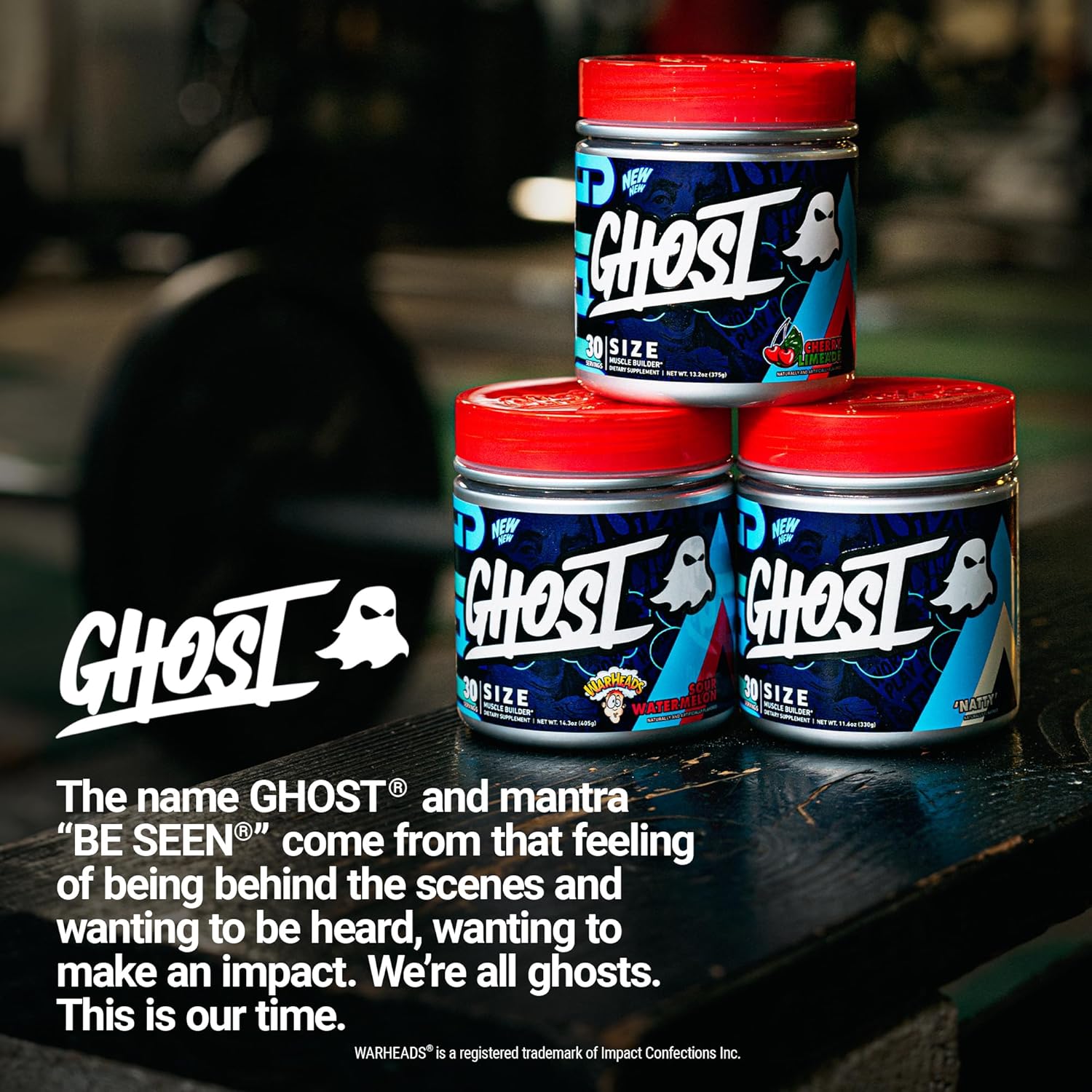 GHOST Size V3 Muscle Builder Dietary Supplement - Warheads Sour Watermelon, 30 Servings – Support Muscle Growth & Strength Building for Men & Women - Creatine & Betaine - Free of Sugar & Gluten - Image 6