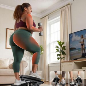 Sportsroyals Stair Stepper,Twist/Mini Stepper for Exercise at Home,Step Machine with Resistance Bands for Full Body Workout, 350lbs+ Capacity