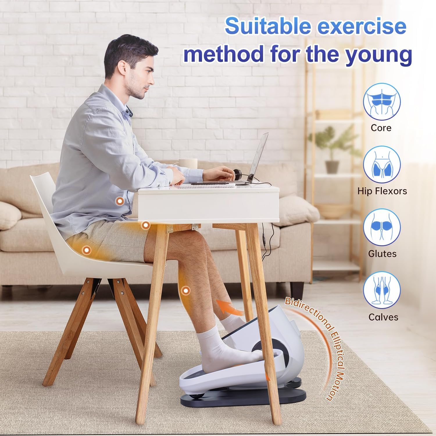 Under Desk Elliptical Machine, Electric Ellipse Leg Exerciser as Seen on Tv for Seniors with 10 Adjustable,Pedal Exerciser,Exercise Equipment for Home - Image 5