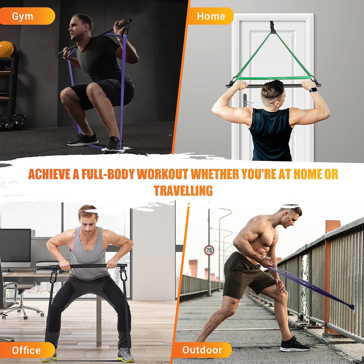 Portable Heavy Duty Resistance Bar with 3 Resistance Bands, Pilates Bar with Pull Up Bands & Training Poster, Yoga Pilates Equipment for Home Gym - Image 7