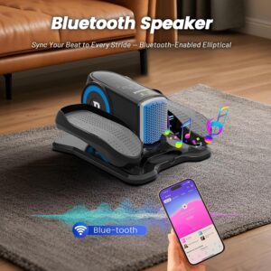 Under Desk Elliptical Machine, Elliptical Leg Exerciser with Bluetooth Speaker, 12 Adjustable Speeds, Auto & Manual Modes, Remote Control & LCD Touchscreen Ideal for Seniors