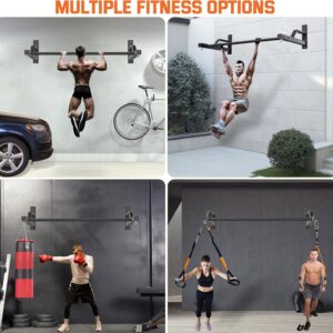 2025 Upgrade Pull Up Bar Wall Mounted – 600 lbs Heavy Duty Strength Training Pull-Up Bars, Ideal Rogue Pull Up Bar for Home and Commercial Gym, Easy Installation Chin Up Bar, Versatile Garage Pullup Bar