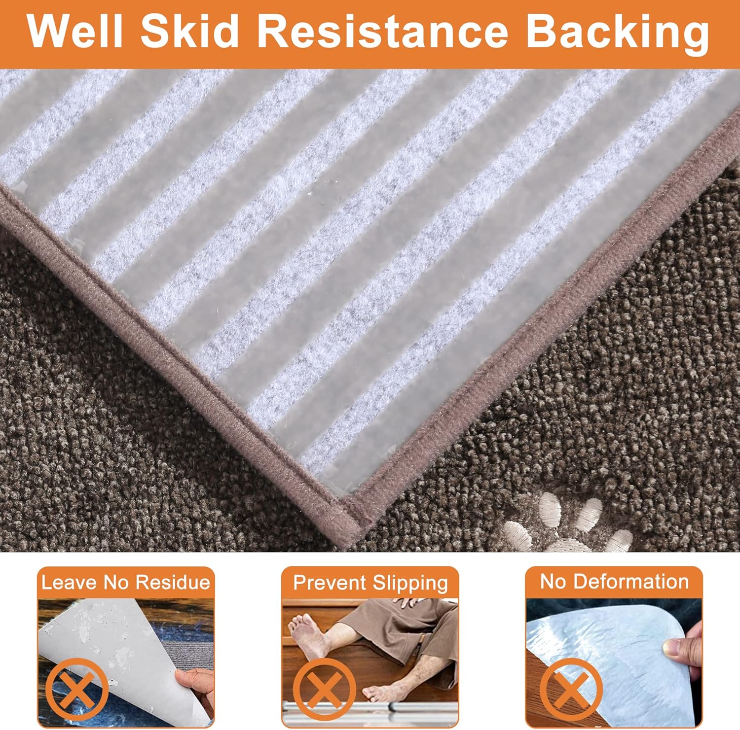 BEQHAUSE Stair Treads for Wooden Steps 28inX9in, Non Slip Carpet Stair Treads Indoor Stair Runners Machine Washable, Soft Stair Rugs Mat Surface Polyester TPE Backing, 15pcs, Brown - Image 4