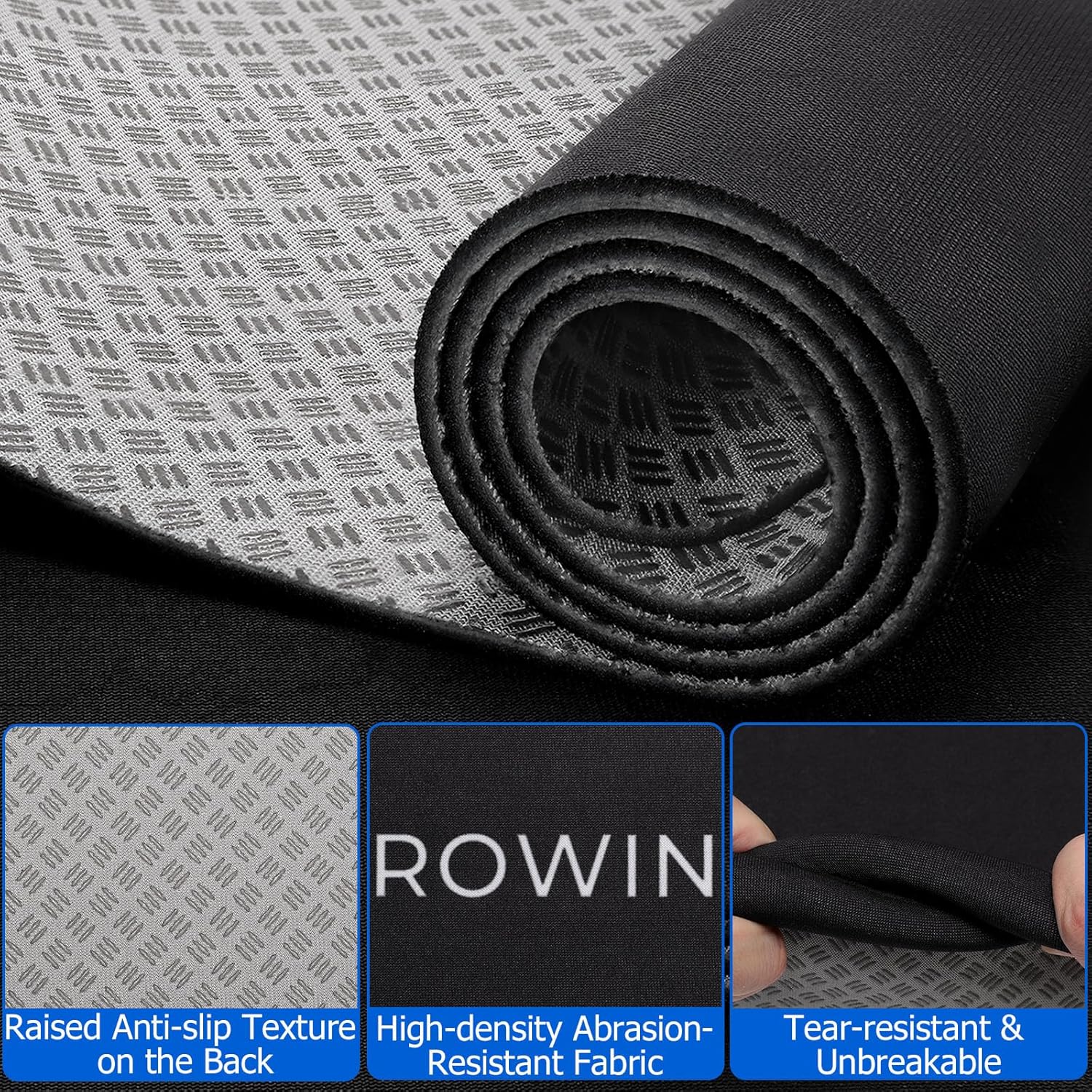 TOBWOLF 2PCS Non-Slip Mat Compatible with Peloton Bike, Concept 2 Rowing Machine, Exercise Bike Mat, Mat Protect Hardwood Floor Carpet for Home Gym, Workout Mat for Bike Trainer, Stationary Spin Bike - Image 3