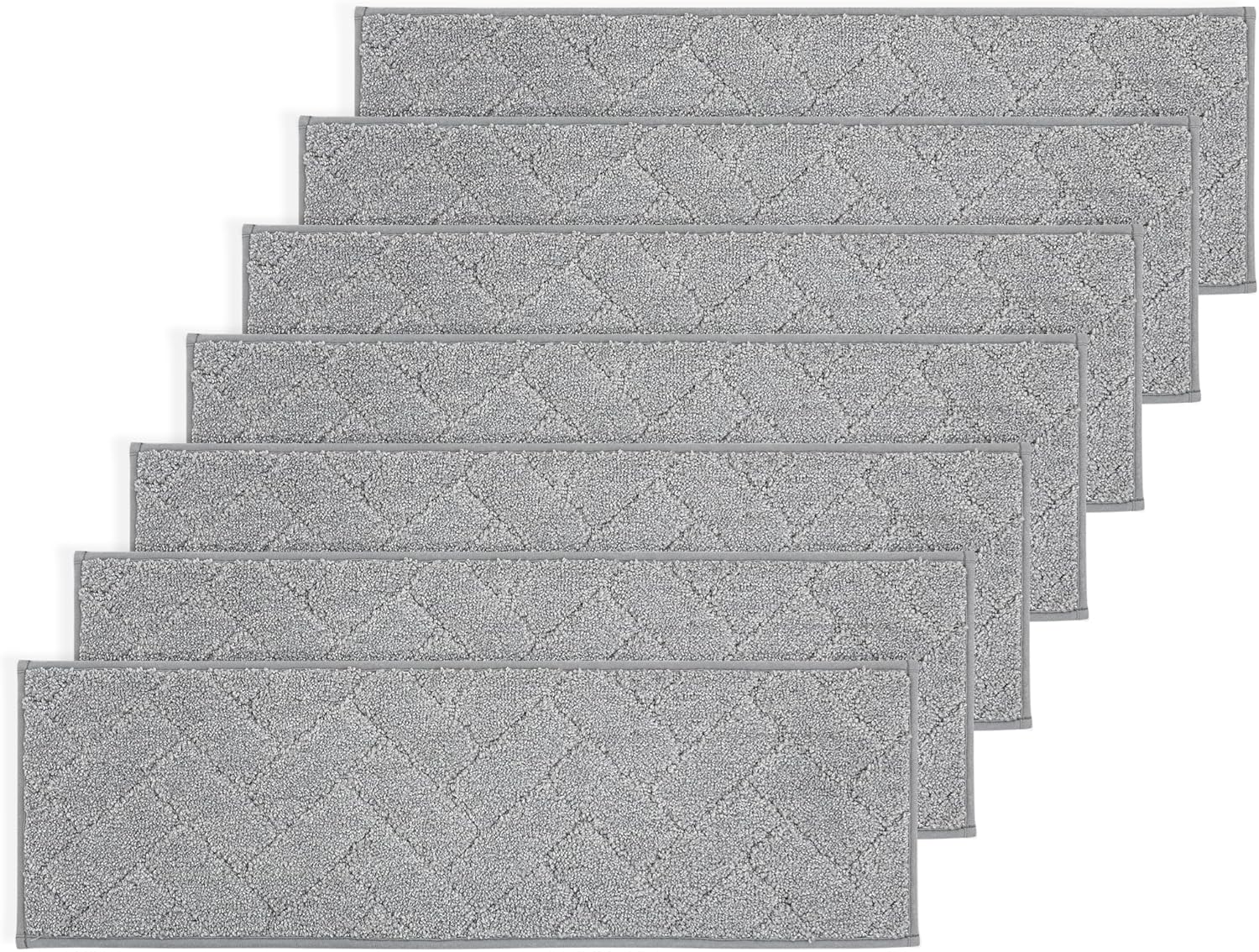 BEQHAUSE Stair Treads Non Slip Stair Runners Step Carpet Mat for Wooden Steps Indoor Machine Washable 28inX9in Edging Polyester Soft Stair Rugs for Kids Elders Pets with TPE Backing(Grey,7pcs) - Image 9