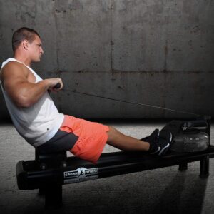 WaterRower Gronk Fitness M1 Hi Rise Water Rowing Machine with S4 BLE Monitor | Limited Edition Low Impact Cardio Workout Machine | Commercial Grade Water Rowing