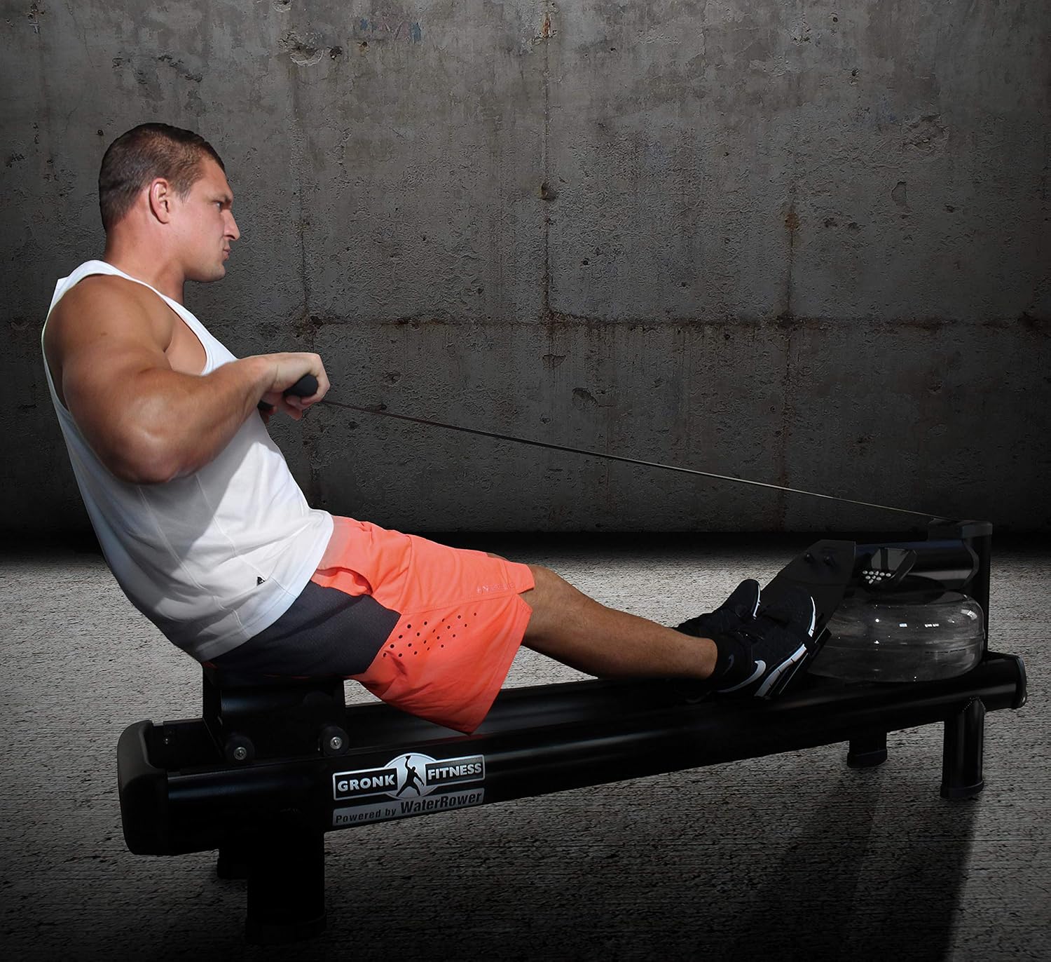 WaterRower Gronk Fitness M1 Hi Rise Water Rowing Machine with S4 BLE Monitor | Limited Edition Low Impact Cardio Workout Machine | Commercial Grade Water Rowing - Image 2