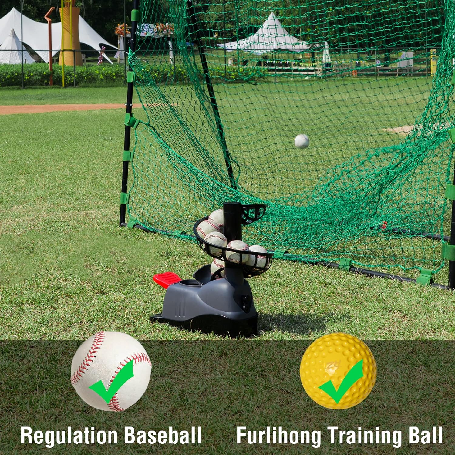 Furlihong 898BH Baseball Soft Toss Machine, Angle Adjustable, Step On Paddle and Release to Launch, No Power Supply Needed, Works with Regulation Baseball - Image 3