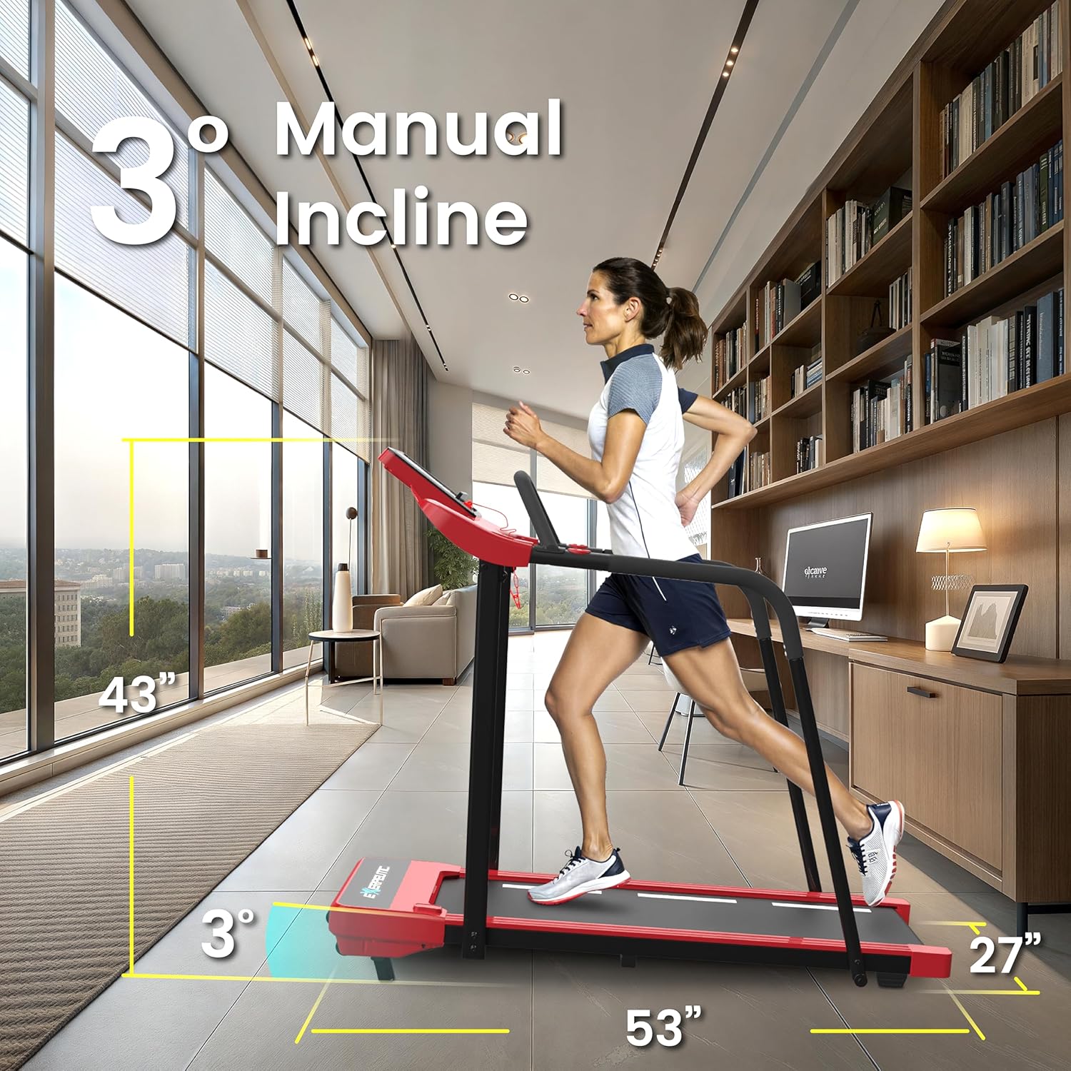 Senior Fitness Treadmill, 400 lb Capacity, Safe Design with Full-Length Rails, Low Step-Up Height, 0.2–4 MPH Motorized Walking Treadmill for Elderly, Recovery & Home Exercise - Image 6