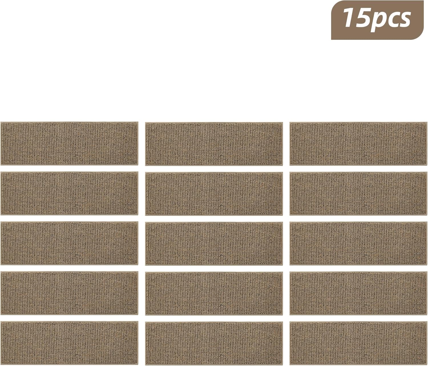 BEQHAUSE Stair Treads for Wooden Steps 28inX9in, Carpet Stair Treads Non Slip Indoor, Machine Washable Stair Runners for Kids Elders and Pets, Carpet for Stair Rugs Mat, TPE Backing, 15pcs, Taupe - Image 9
