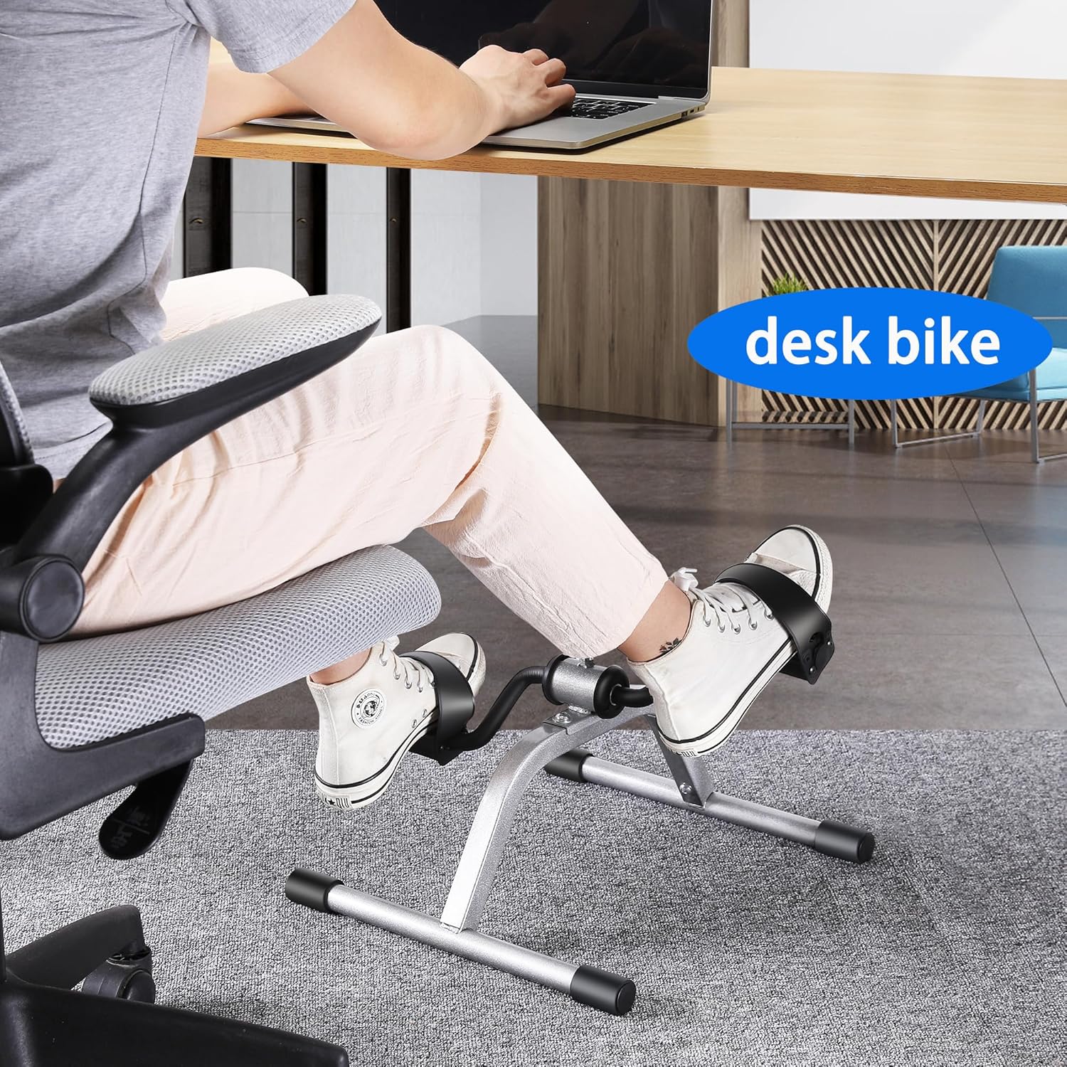 Pedal Exercise mini Exercise Bike for Leg and Arm Recovery Exercise Lightweight and Portable Floor Bike - Image 5