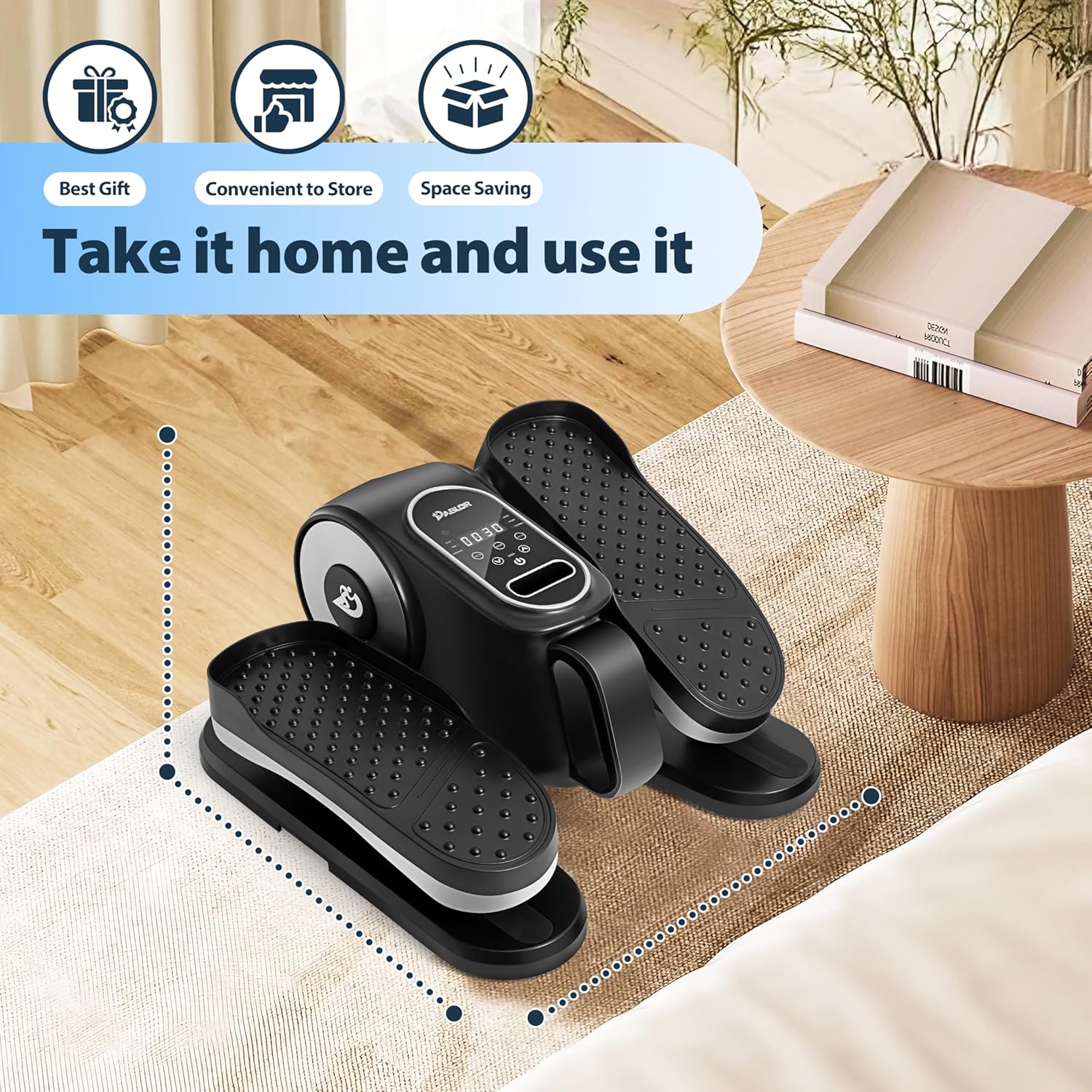 Under Desk Elliptical Machine, Ellipse Leg Exerciser As Seen On TV with Remote, 12 Speed Levels for Whole Family, Forward & Reverse Direction, Auto & Manual Mode, Quiet Portable Machine, Home & Office - Image 7