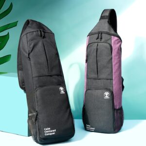 Yoga Mat Bag Carrier – Large Pockets & Water Bottle Holders. Yoga Backpack Fits 0.5″ Thick x 26″ Wide Mats. Hands-Free, Left-Right Switchable, Yoga, Gym, Cycling