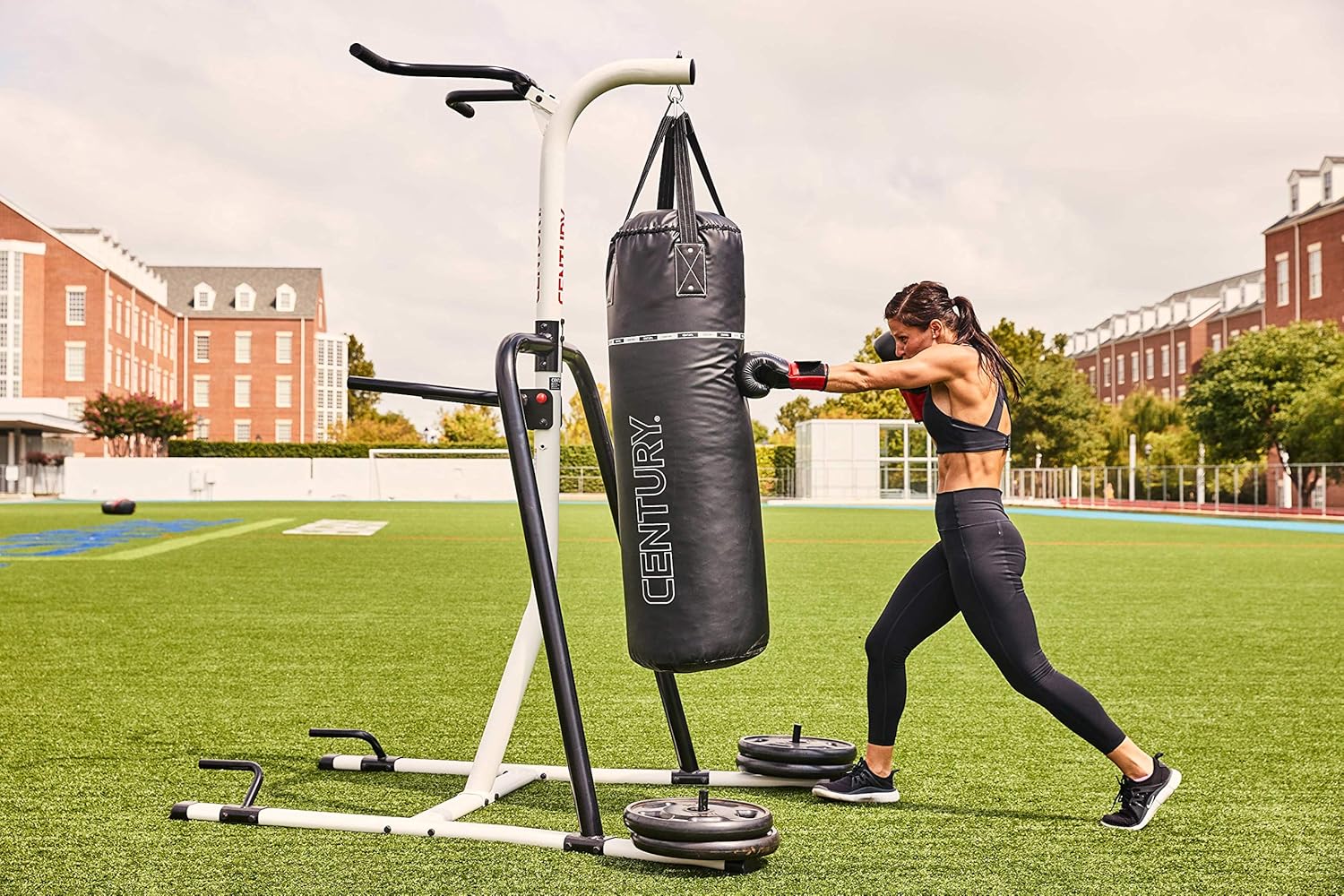Century Fitness Training Station One Size Fits Most, Upper Body, Martial Arts, Bolt for Heavy Hanging Bag, Pull Up Bars, Dip Handles, Push Up Handles, Holds Up to a 100lb Bag - Image 7