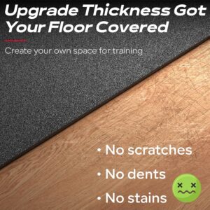 Bike Trainer Mat Compatible with Peloton Bike, for Treadmill & Row, THK 6mm, Under Mat Protect Hardwood Floor Carpet, Trainer Accessory for Indoor Stationary Exercise Bicycle