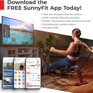 Sunny Health & Fitness Smart Stationary Exercise Upright Bike w/Pulse Sensor & 4-Way Adjustable Seat, Cycling Machine for Home Cardio Training, Free SunnyFit App Connection, Optional Resistance Band