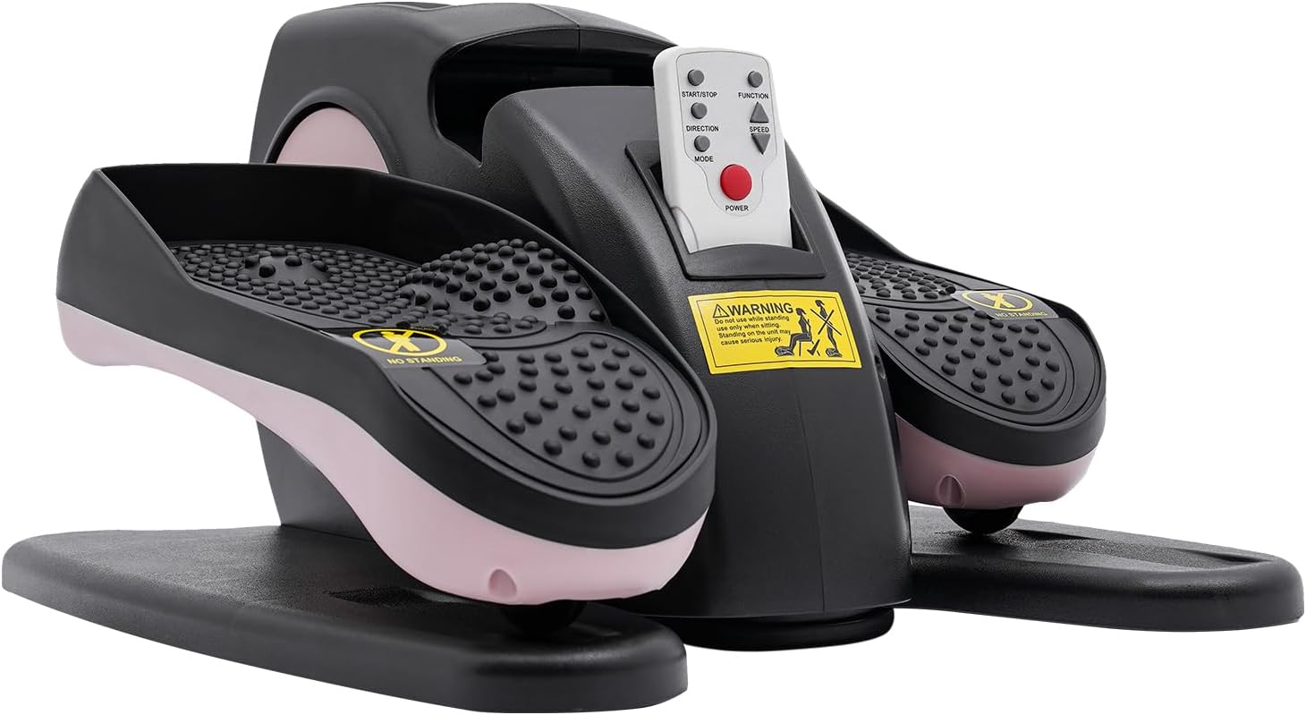 Under Desk Elliptical, Electric Foot Pedal Exerciser, Electric Sitting Leg Foot Pedal for Seniors, Compact Portable Elliptical Machine Trainer with Remote Control