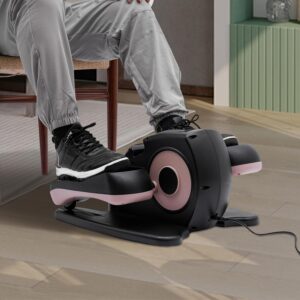 Under Desk Elliptical Machine, Electric Ellipse Leg Exerciser for Seniors with Remote Control, Seated Pedal Exerciser for Home Office, 5 Adjustable Speeds