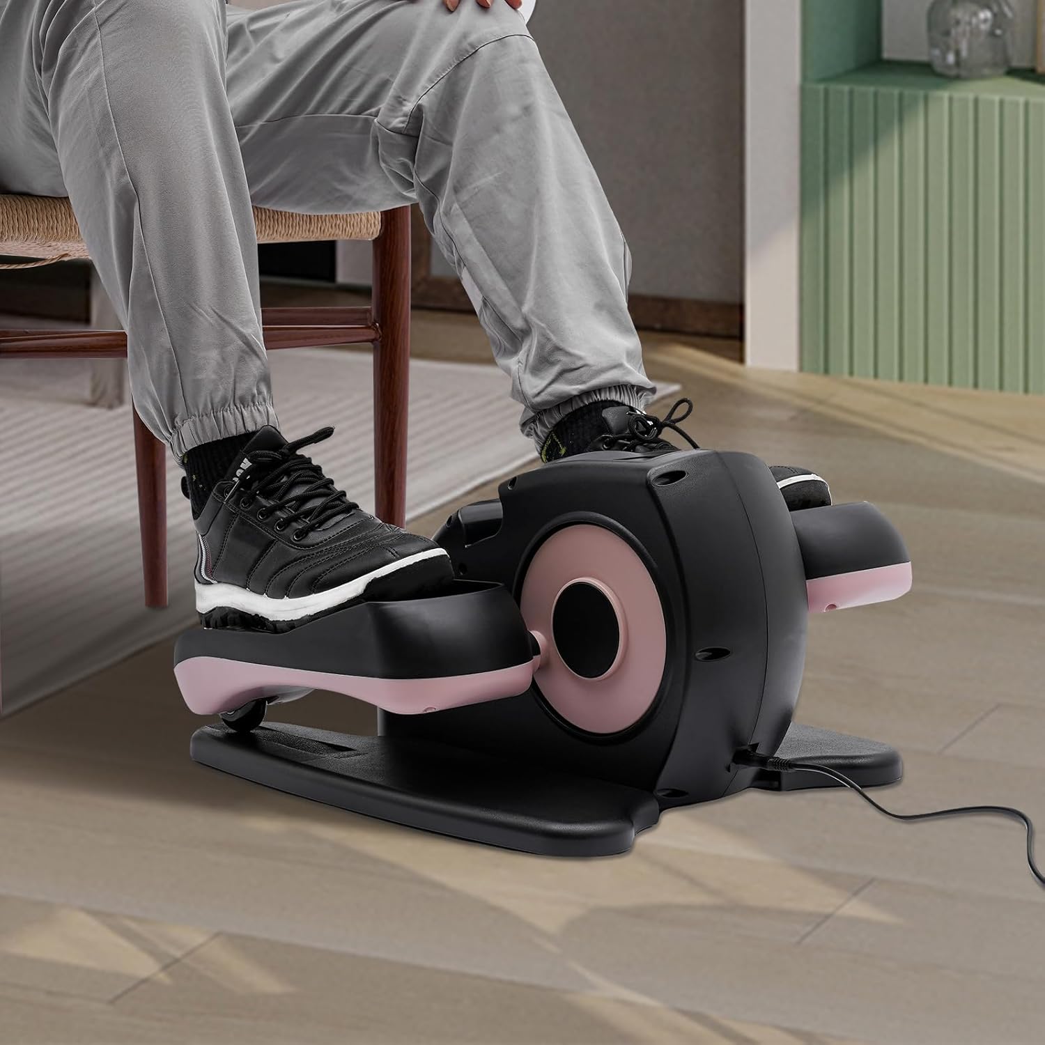 Under Desk Elliptical Machine, Electric Ellipse Leg Exerciser for Seniors with Remote Control, Seated Pedal Exerciser for Home Office, 5 Adjustable Speeds - Image 2