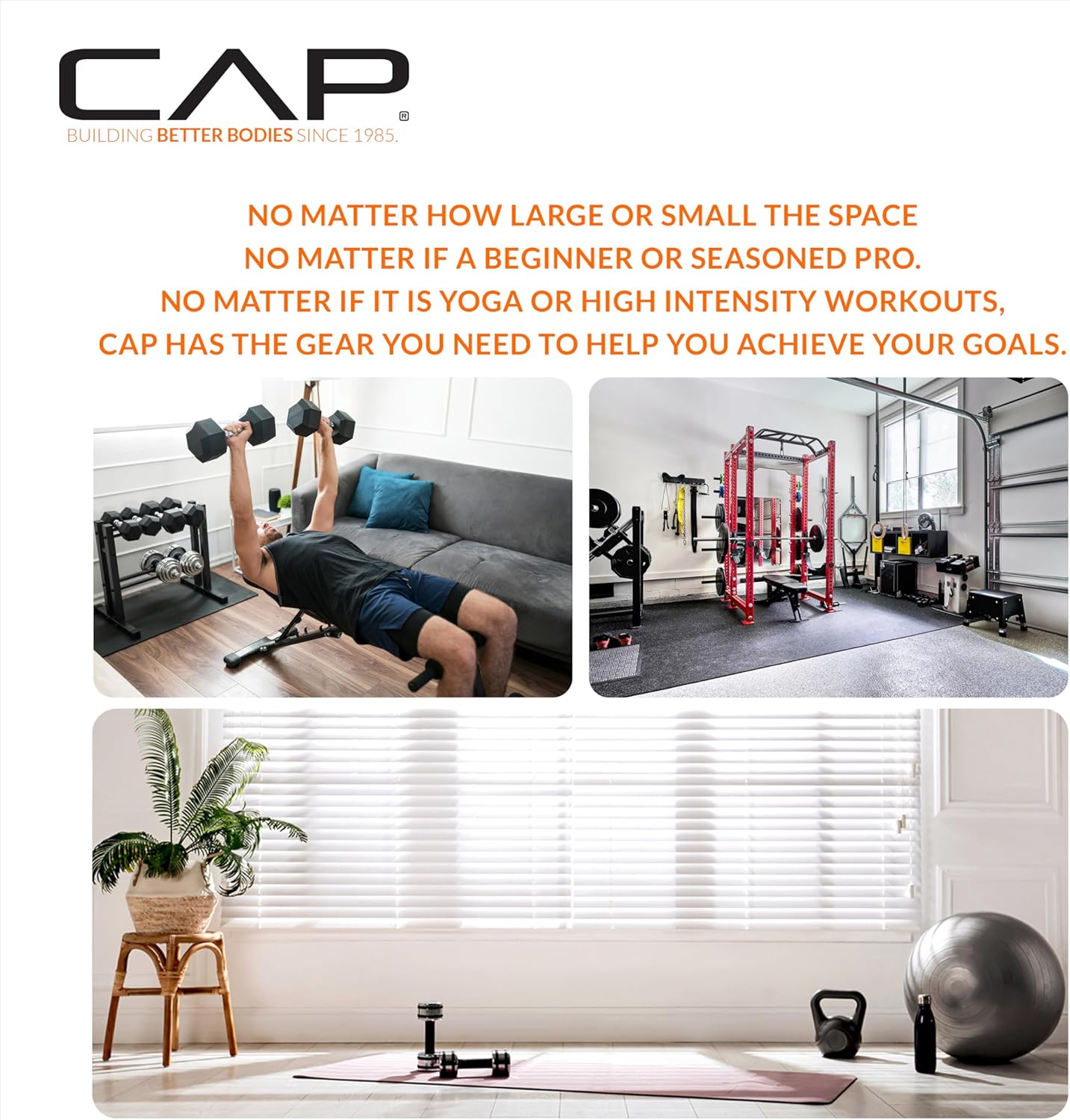 CAP Barbell Rubber Coated Dumbbell Weight Set with Vertical Rack | 100 lb, 150 lb, and 210 lb Options - Image 6