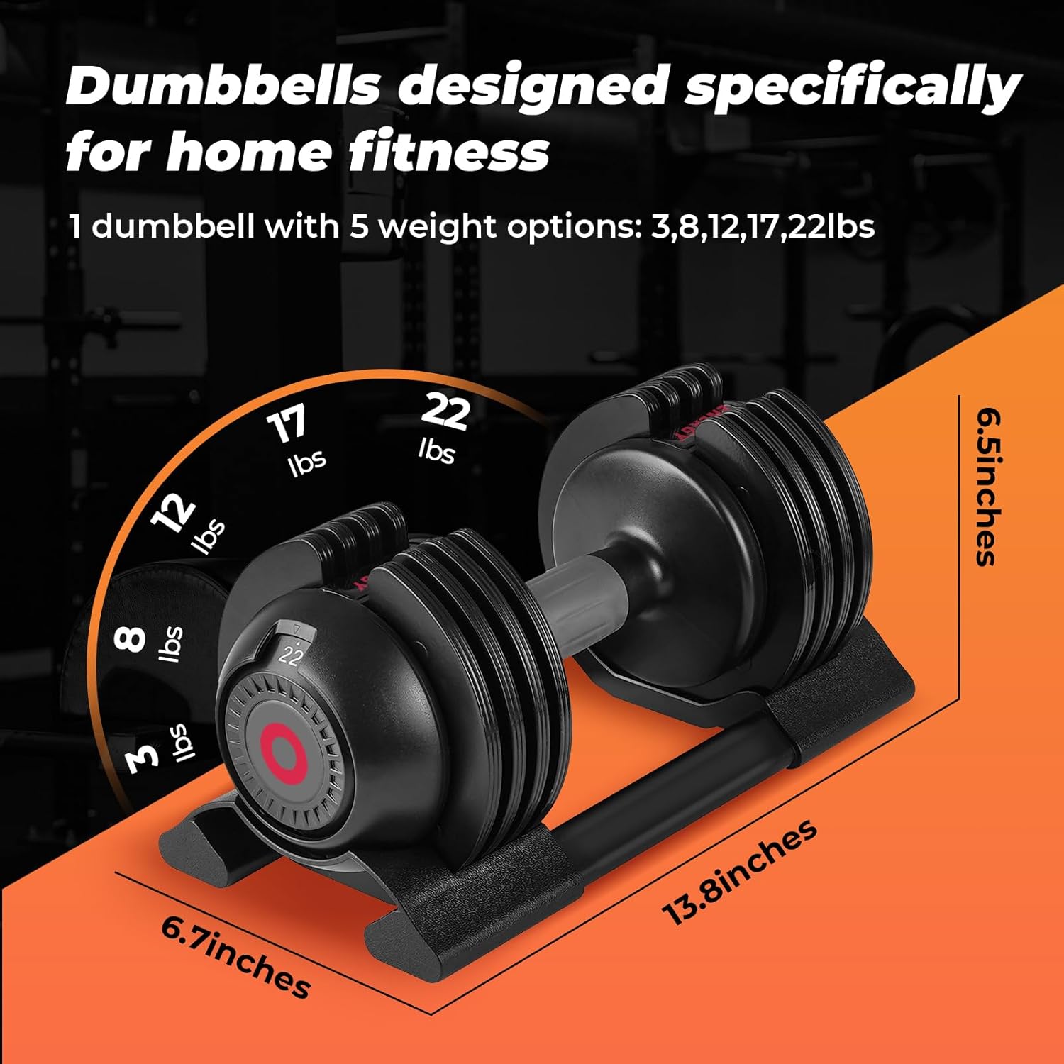 Adjustable Dumbbells Set: 5 Weight Options Dumbbell with Anti-Slip Metal Handle for Exercise & Fitness Fast Adjust Weight for Full Body Workout Fitness - Image 2