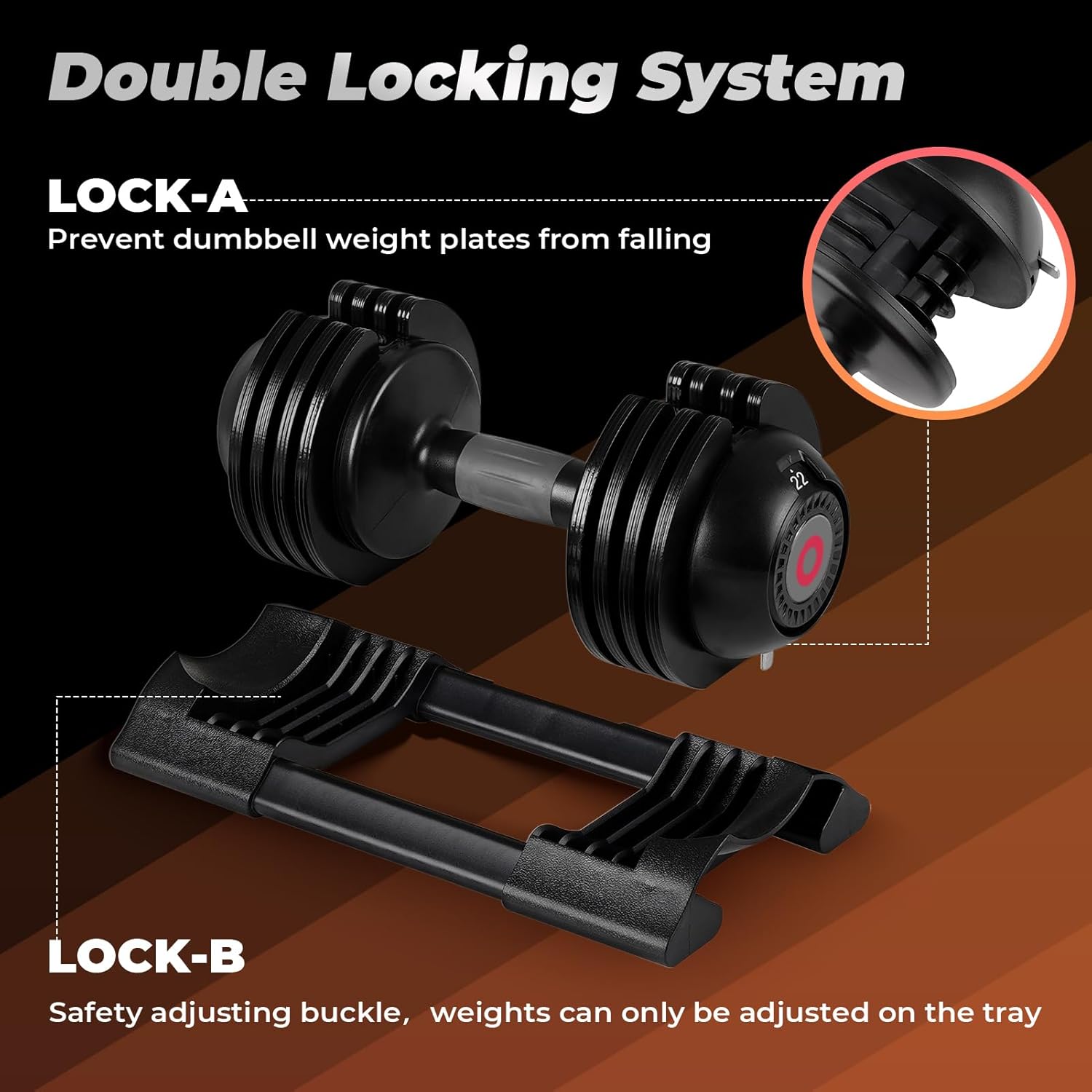 Adjustable Dumbbells Set: 5 Weight Options Dumbbell with Anti-Slip Metal Handle for Exercise & Fitness Fast Adjust Weight for Full Body Workout Fitness - Image 5