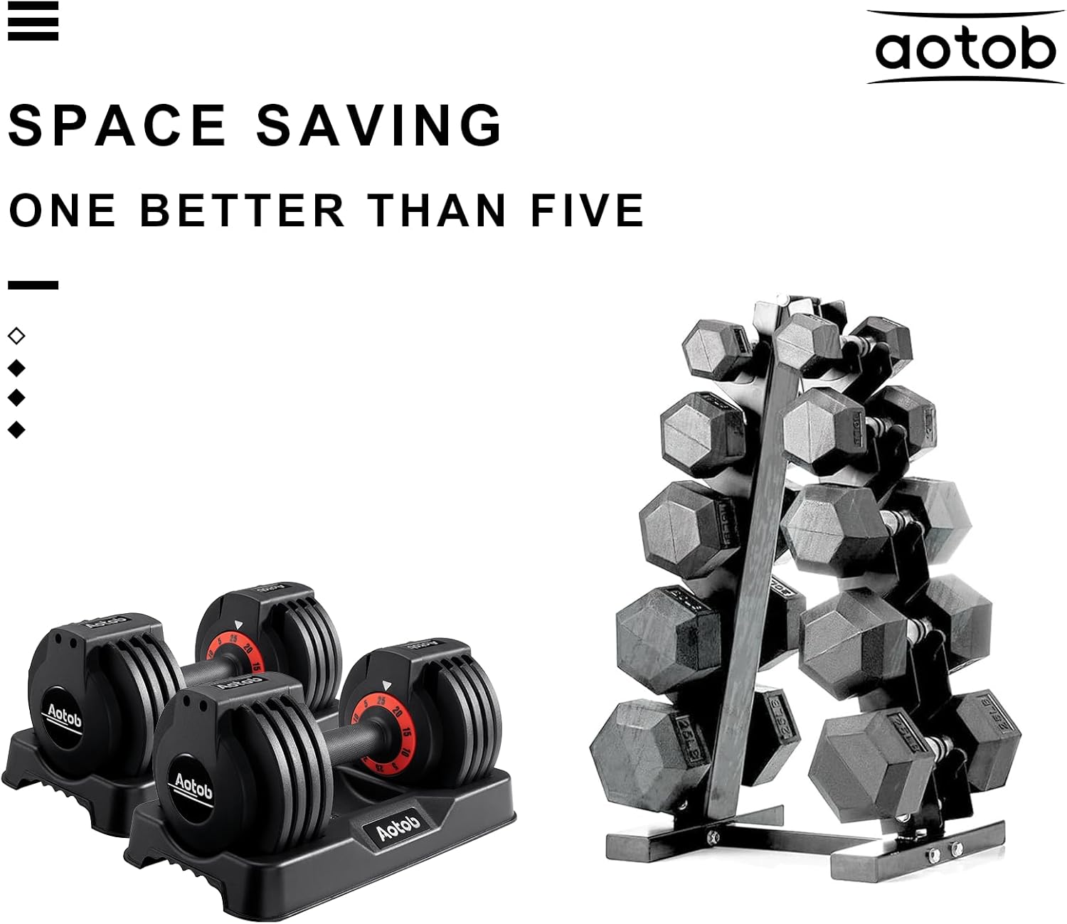 AOTOB 25/55 lbs Dumbbell Set, with Anti-Slip Fast Adjust Turning Handle, Adjustable for Men and Women,Free Weight for Home Gym Exercise - Image 5
