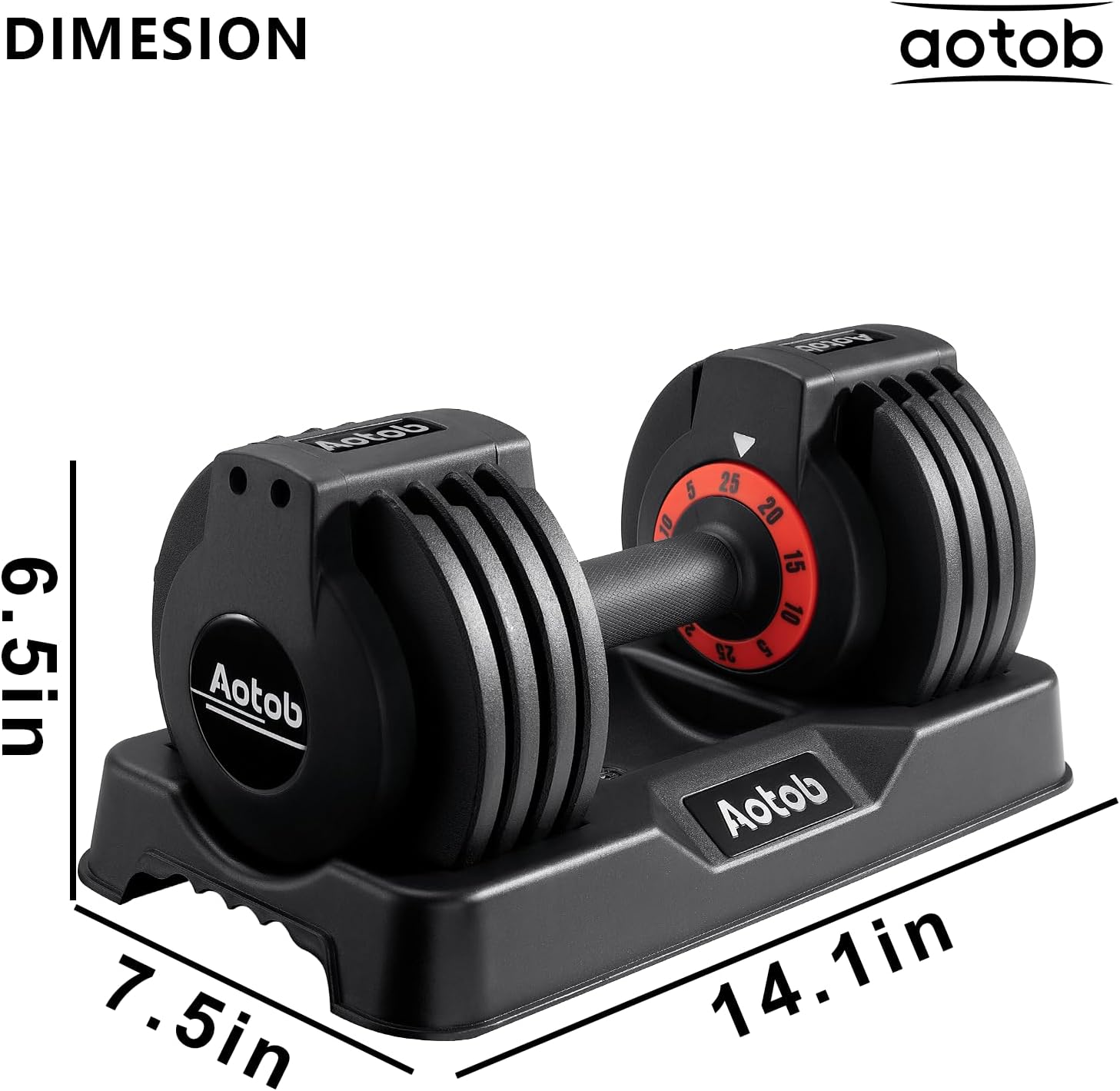 AOTOB 25/55 lbs Dumbbell Set, with Anti-Slip Fast Adjust Turning Handle, Adjustable for Men and Women,Free Weight for Home Gym Exercise - Image 7