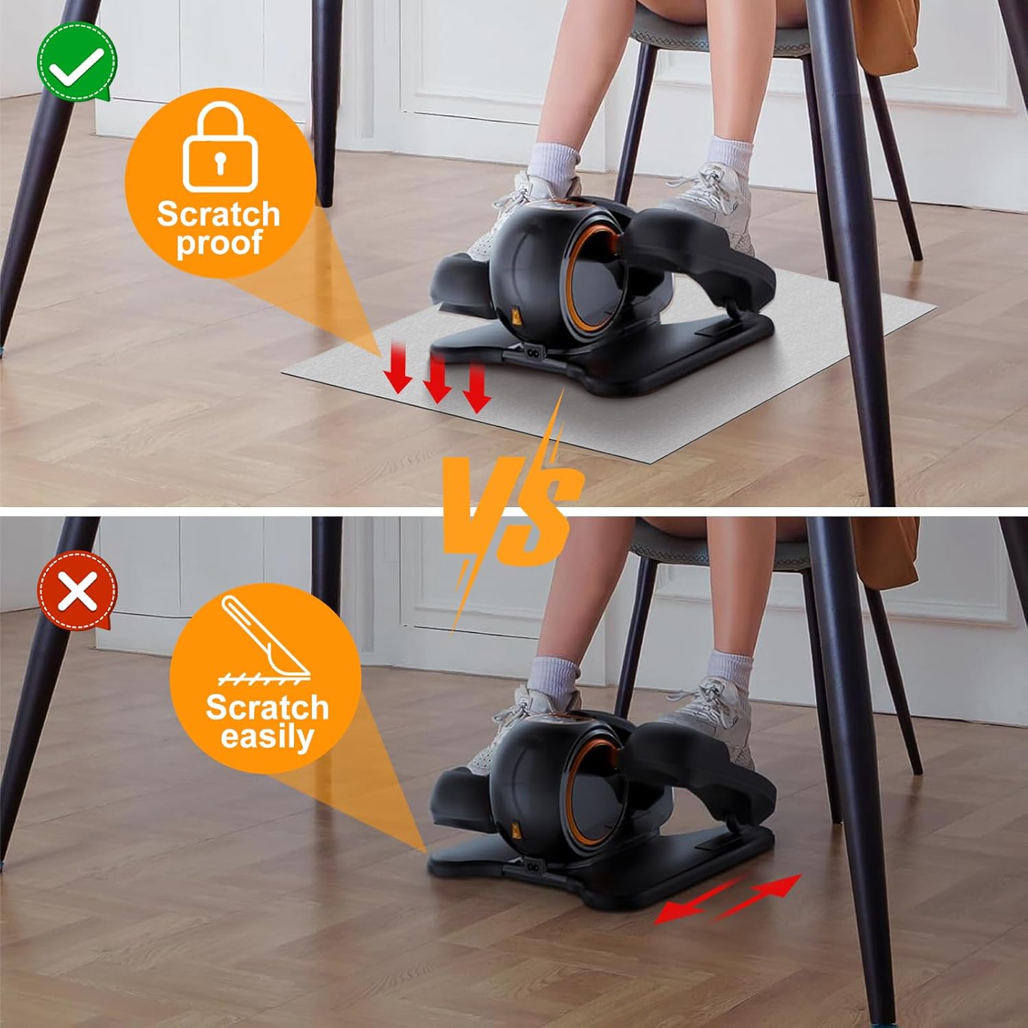 Ellipse Leg Exerciser Machine Non-Slip Mat, Apply to Under Desk Electric Seated Foot Pedal Exerciser, Perfect for Elliptical Peddler While Sitting, Enhanced Stability Floor Protection - Image 5