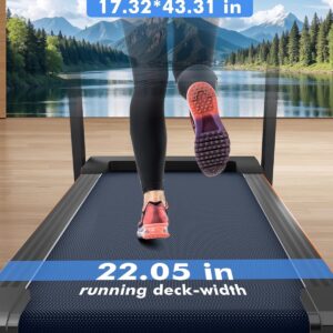 Treadmill for Home with Auto 15% Incline, 4.0HP Brushless Treadmills with Handrail, Folding Treadmill with 400 lbs Capacity, Double Cushioned Running Machine for Small Space with Smart APP
