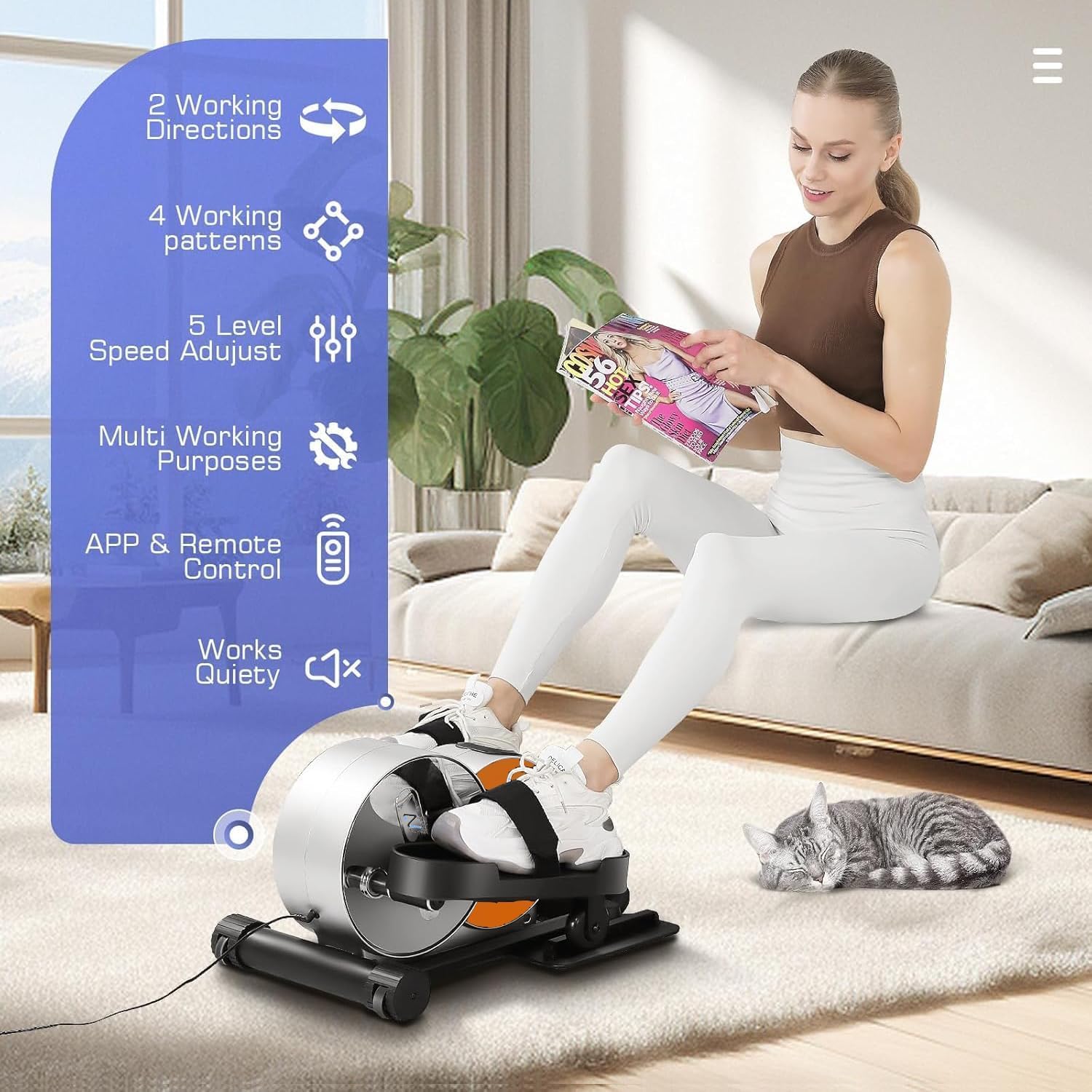 ANCHEER Under Desk Elliptical Machine Transform Your Life - High-End, Portable, Mini Leg Exerciser While Sitting. Perfect for Seniors, No Noise. Ideal Gift for Family As Seen on TV - Image 3