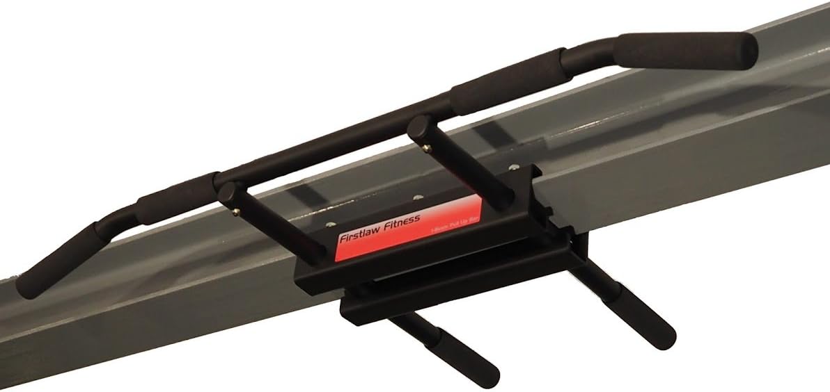 600 LBS Weight Limit - I-Beam Pull Up Bar - Long Bar with Bent Ends - Durable Rubber Grips - RED Label - Made in The USA!
