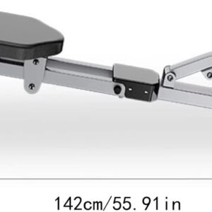 Backrest Rowing Machine Fitness Training Equipment Hydraulic Foldable Double Paddle Silent Resistance Small Rowing Phone Stand, Silver