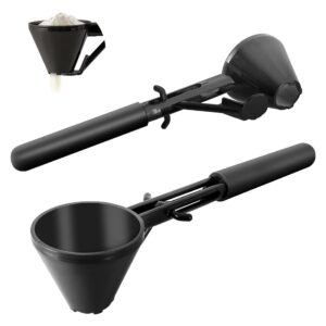 Funnel Scoop for Protein Powder: 2-Pack Reusable BPA-Free Measuring Spoon & Leakproof Water Bottle Funnel with 2 Silicone Travel Containers – Gym Supplement Dispenser for Pre-Workout Shaker