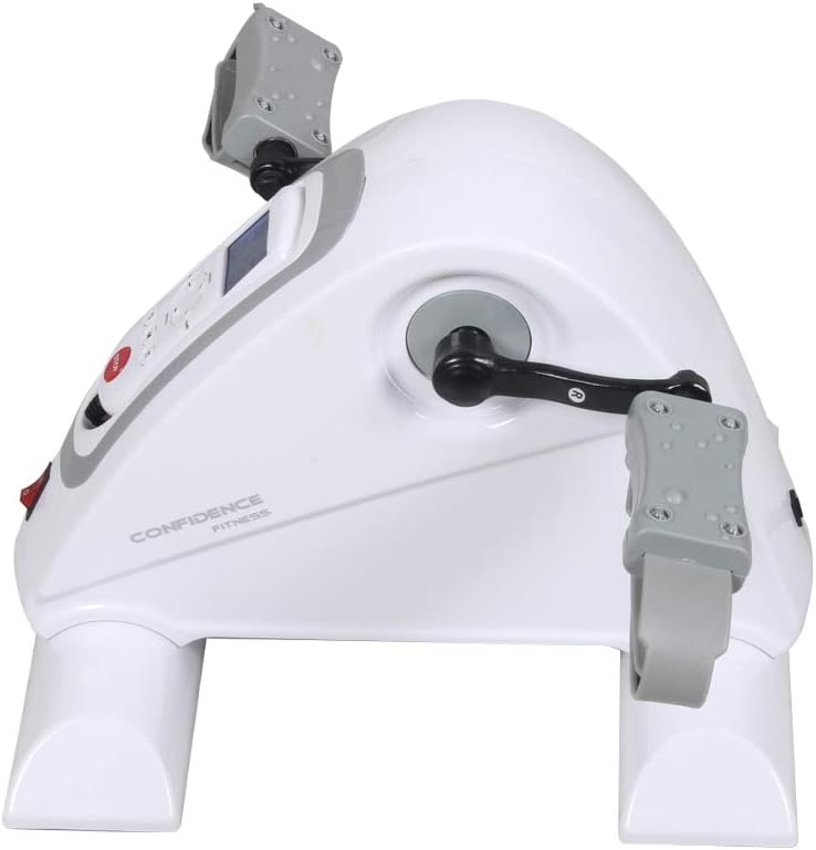 Confidence Fitness Motorized Electric Mini Exercise Bike V2 / Under Desk Pedal Exerciser - White/Grey - Image 3