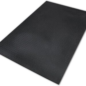 Body-Solid Heavy Duty Rubber Floor Mat (RF546) for Use on Carpet, Hardwood Floors, Concrete & More, Perfect for Treadmills, Bikes, Yoga & Other Home Gym Exercise Equipments, 4′ X 6′, 1/2″ Thick